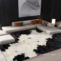 tapis de tapis patchwork en gros noir et blanc en noir et blanc